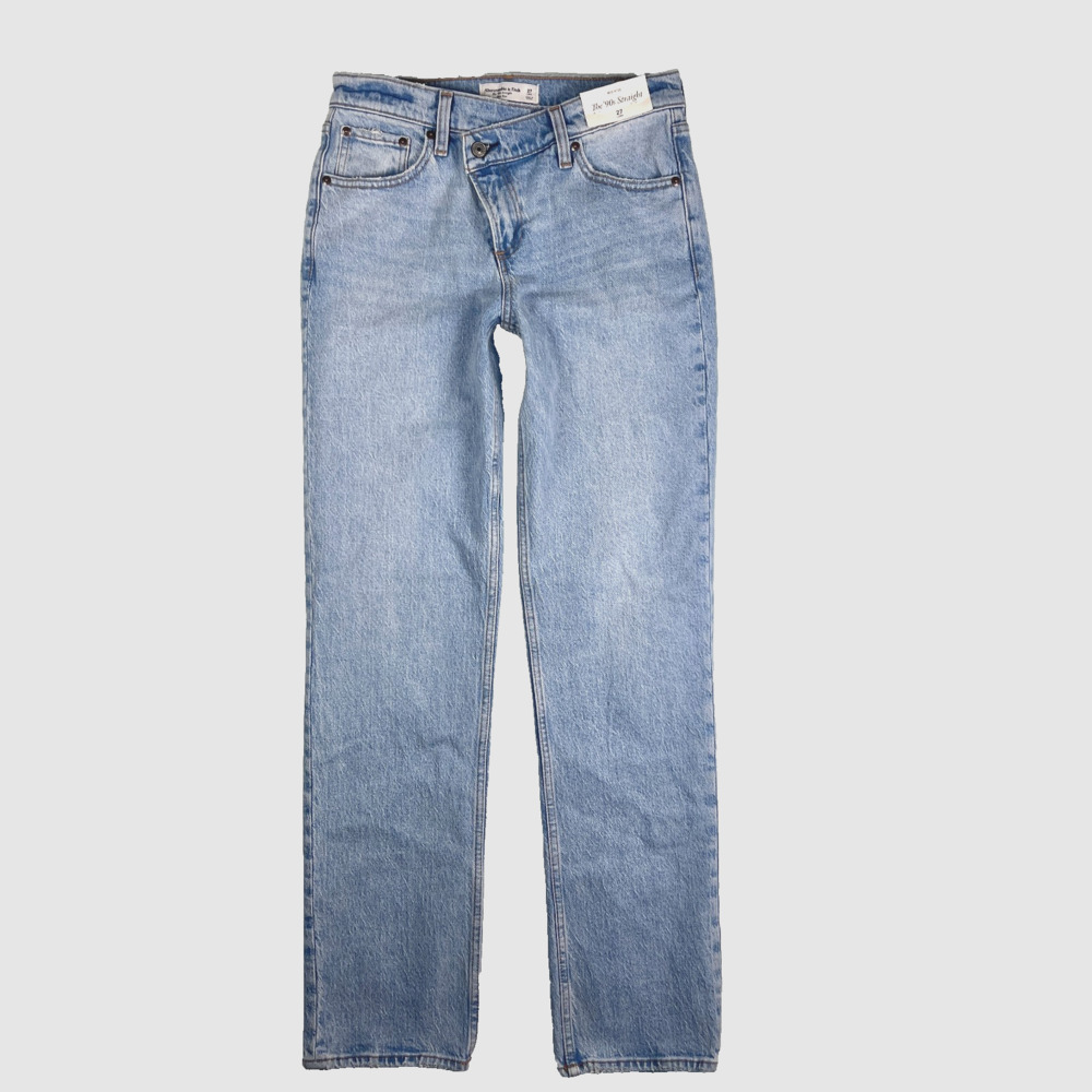 Abercrombie & Fitch Jeans 27 L 90s Straight Crossover NWT Y2K criss cross Long